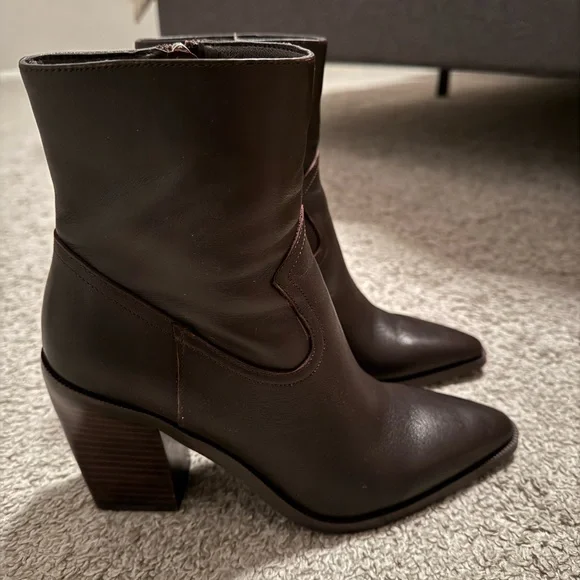 Steve Madden Elene Brown Leather Women's Boots - Picture 4 of 6